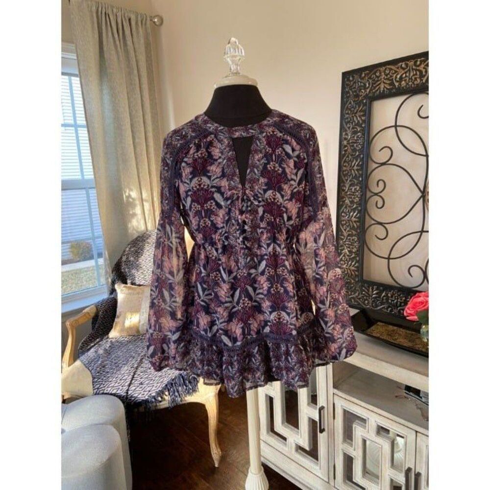 Skylar and Jade Purple top with lace up front (Small)
